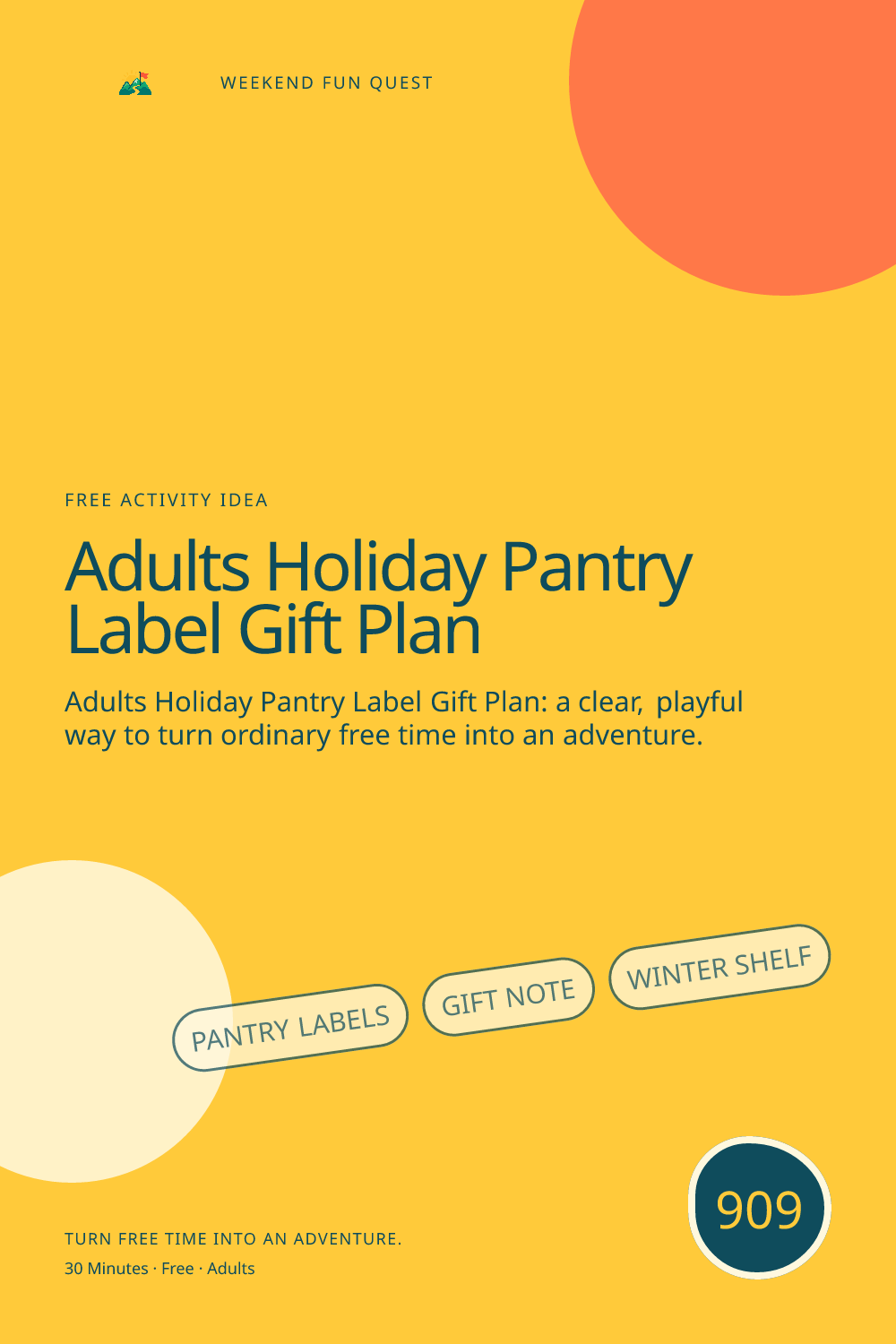 Vertical Pinterest for adults holiday pantry label gift plan featuring pantry labels, gift note, winter shelf