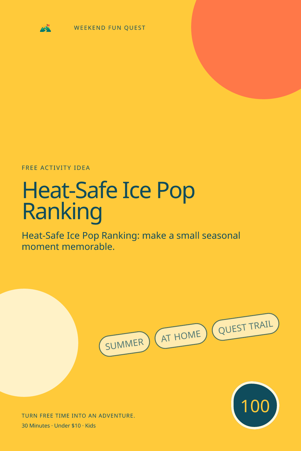Vertical Pinterest illustration for heat-safe ice pop ranking featuring rank allergy-aware frozen treats using flavor words, not speed or dares