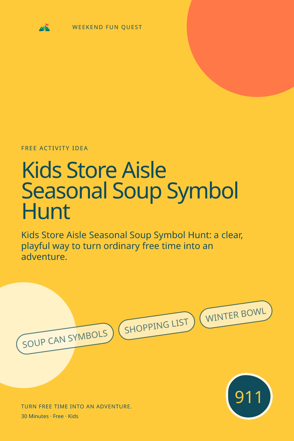 Vertical Pinterest for kids store aisle seasonal soup symbol hunt featuring soup can symbols, shopping list, winter bowl