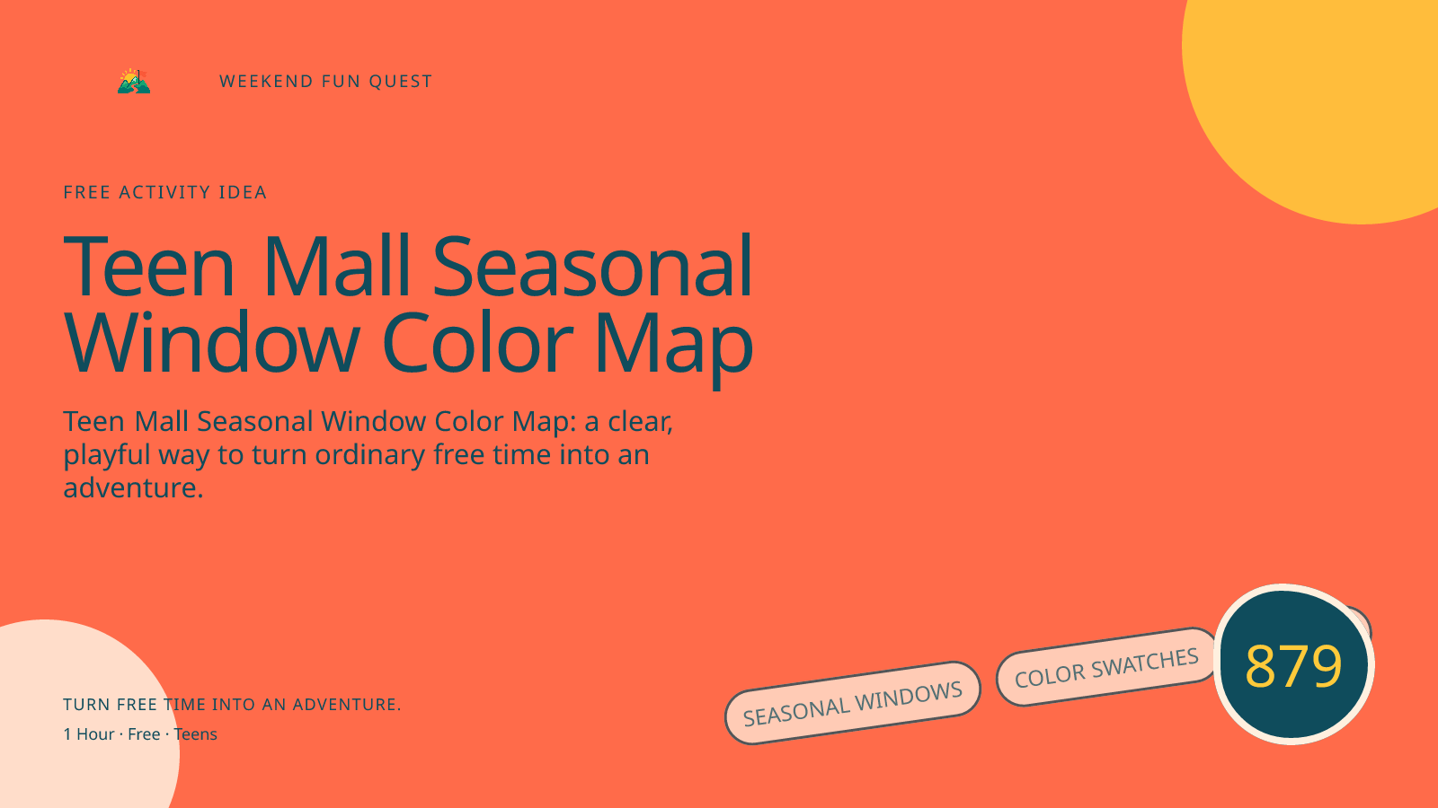 Wide hero for teen mall seasonal window color map featuring seasonal windows, color swatches, map pins
