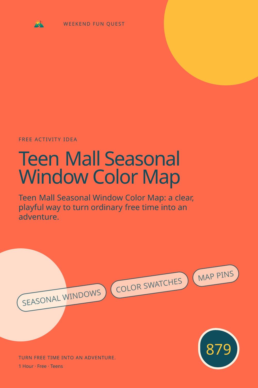 Vertical Pinterest for teen mall seasonal window color map featuring seasonal windows, color swatches, map pins